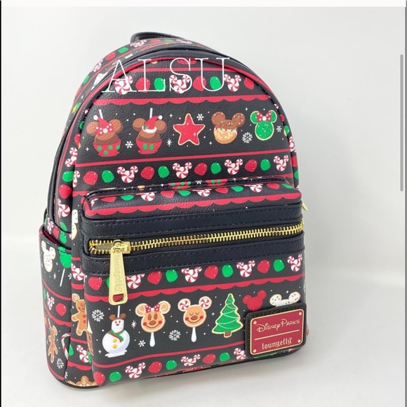 Disney Loungefly Small Backpack Black Food C20 - Picture 2 of 8